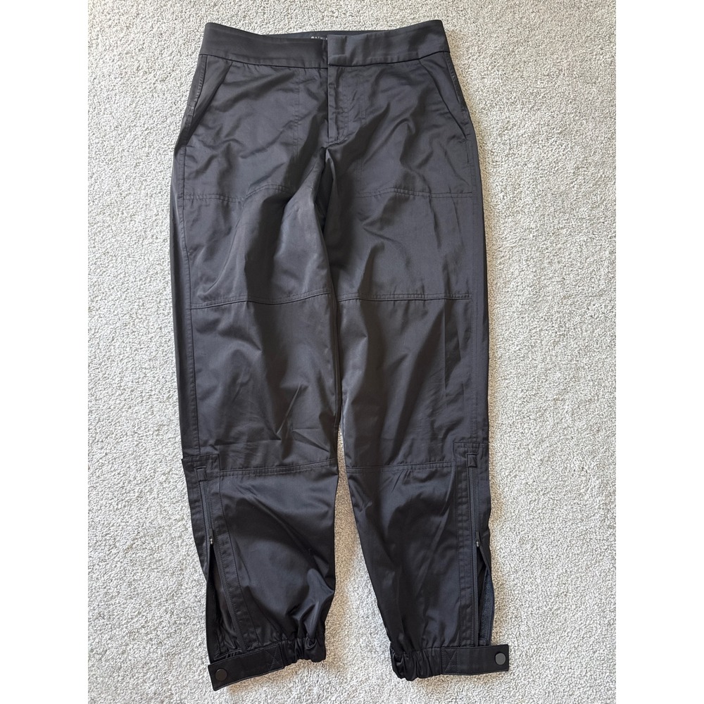 Athleta Radiant Jogger Black Tapered Ankle Zip Pants Womens Size 6 Utility Tech